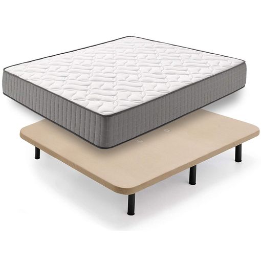 Cama Completa - Colchón Flexitex Con Tejido 3d Y Aloe Vera, Altura 18 Cm +  Somier Basic Con Patas De 32 Cm + Almohada De Fibra, 120x190 Cm con Ofertas  en Carrefour