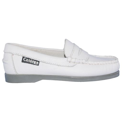 Mocasines De Piel Blanco De Ni o Colores 21872 26 tallas De 26 A 41