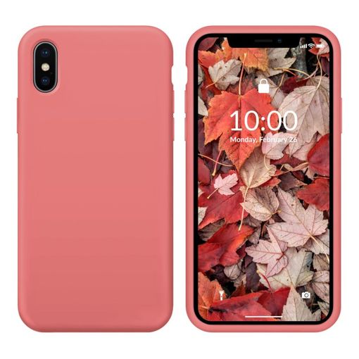 Funda Silicona suave con logo para Apple iPhone X / XS Rosa