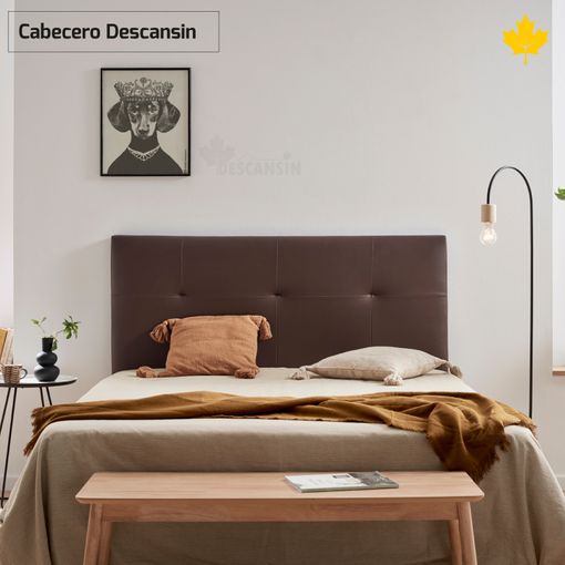 Cabecero De Tela Aqualine Capitoné 145x115cm Con Patas Camas 135/140 - Gris  con Ofertas en Carrefour