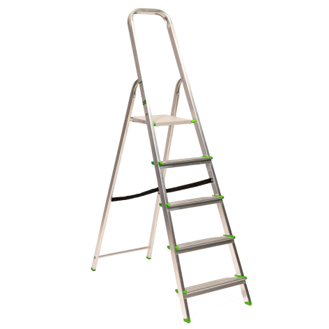 Keroppa Escalera Doméstica Plegable 5 Peldaños Aluminio Con Gancho De Pared  Multiusos. Antideslizante, Ligera Y Resistente. con Ofertas en Carrefour