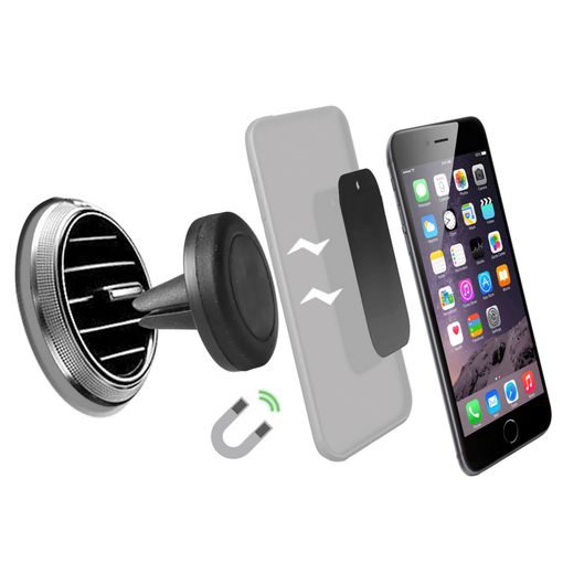 Actecom Soporte Rejilla Aire Negro Para Coche Teléfono Móvil Smartphone 360  Imán Magnético Ventilación con Ofertas en Carrefour