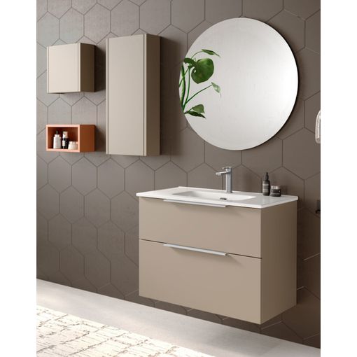 Mueble De Baño Suspendido Con Lavabo Cerámico, 2 Cajones Con Cierre  Amortiguado Y Organizador, 60 Cm - Moka Mate Tirador Cromo Brillo con  Ofertas en Carrefour