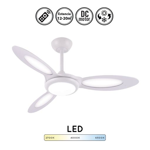 Lampara Ventilador Techo Pequeño Luz Led 48w 5950 Lm Silencioso