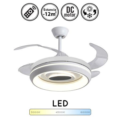 Ventilador De Techo Silencioso, Motor Dc Eficiente, Mando A Distancia,  Temporizador, Memoria De Color, Patras 24w Color Blanco con Ofertas en  Carrefour