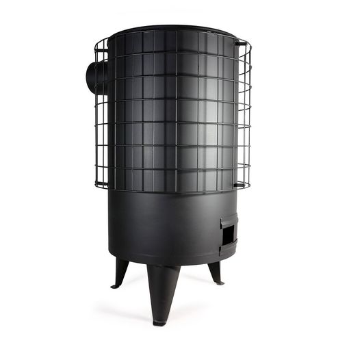 Estufa De Leña Redonda Pequeña, Barata, De Hierro, 14 Kw Conducto De 100mm  Acabada En Color Negro con Ofertas en Carrefour