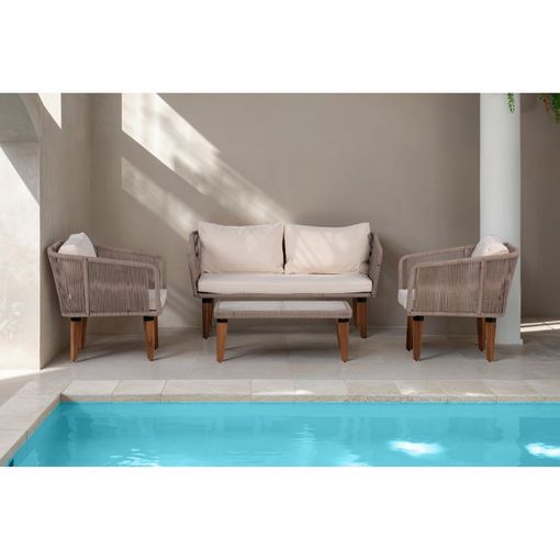 cero ansiedad polilla Conjunto Muebles Jardín Melbourne 1 Sofá Doble, 2 Sillones, 1 Mesa Acero  Galvanizado Y Cuerda con Ofertas en Carrefour | Ofertas Carrefour Online