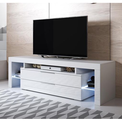 Mueble para TV, 2 cajones, color gris