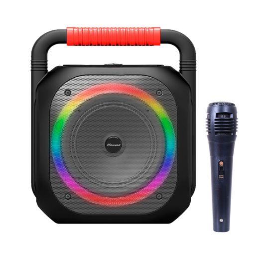 Altavoz portátil Champbull DM61 30W luces LED con micrófono negro