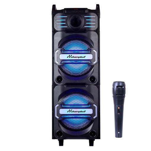 Altavoz portátil Champbull DM61 30W luces LED con micrófono negro