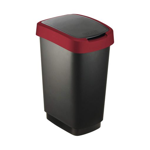 Cubo de basura con tapa con visagra, volumen 40 litros