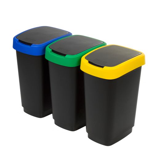 Set 2 Cubos de Basura para Reciclaje Plástico IDEALCASA 25 l