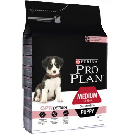 Pienso Purina Pro Plan Medium Optiderma Salmón Para Cachorros - 3kg