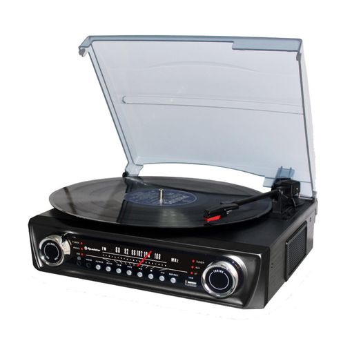 Tocadiscos Roadstar Ttr-9645 Ebt Con Grabación  Reproducción Vía Usb, Radio Fm Y Bluetooth Estilo Retro Vintage