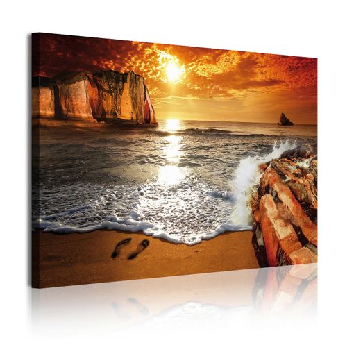 Cuadros Modernos, Lienzo Decorativo, Paisaje Puesta De Sol En Playa, 1  Pieza 120x80cm - Dekoarte con Ofertas en Carrefour