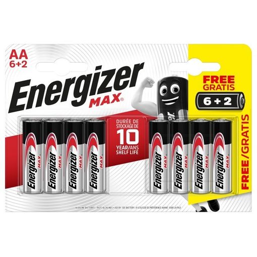 Energizer Max pilas alcalinas, D, 2 pilas/Pack