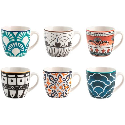 Set de 6 tazas para café de porcelana