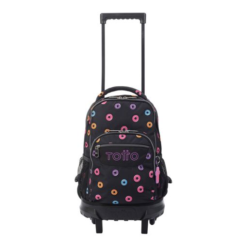 Totto - Mochila escolar pequeña con ruedas Resma - Líneas y puntos, Totto