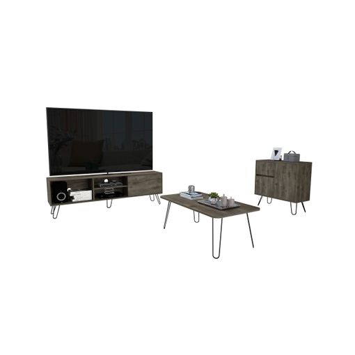 Tuhome Conjunto Andorra, Móvel para Tv Z 180 + Mesa de Centro + Aparador  Sala Z 80 Bellota