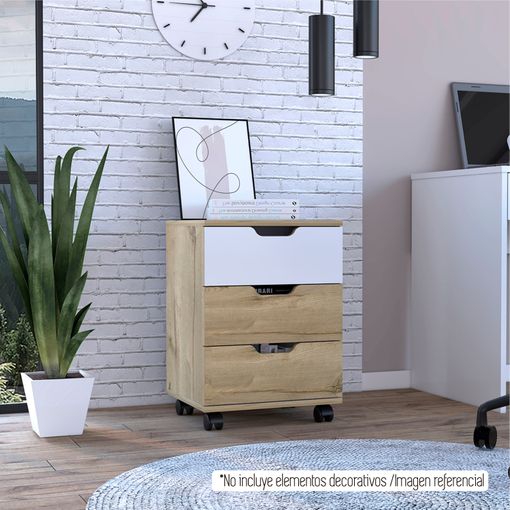 Tuhome Cajonera Oficina Archivador Con Ruedas Vilna 56 Cm A X 40 Cm An X 35  Cm P. Blanco con Ofertas en Carrefour