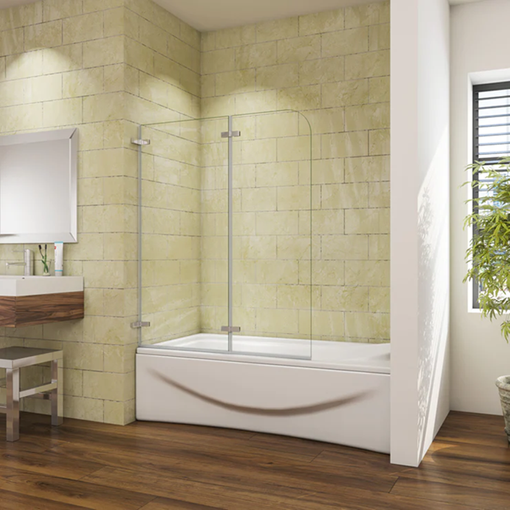 Mampara De Bañera Abatible Giratoria Bisagra 2 Hojas 100x140cm Aica