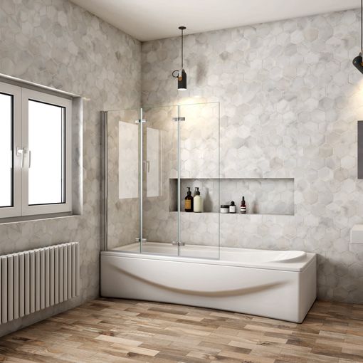 Mamparas ducha Panel Pantalla Fija cristal 10mm templado para baño – Aica  Sanitarios España