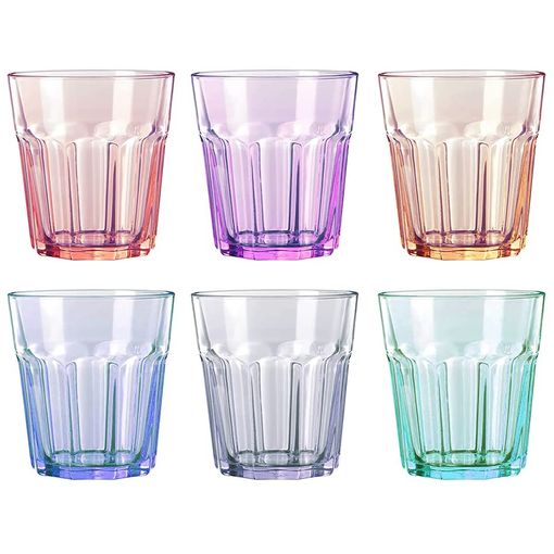 Set De 6 Vasos De Colores Pastel Vidrio Multicolor 365ml con Ofertas en  Carrefour