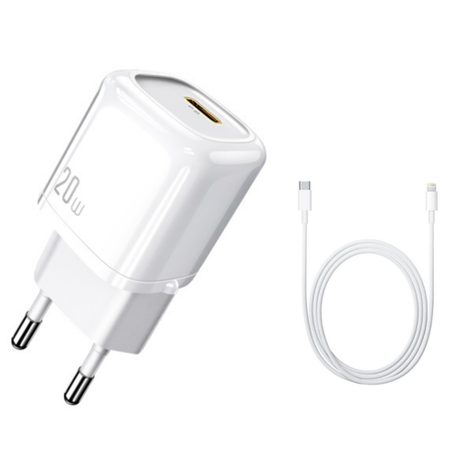 Base Cargador Fast Charge Pd 3.0 20w + Cable 100 Cm Para Iphone 12