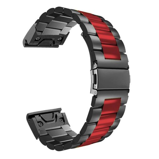 Correa Acero Inoxidable Ajustable Negro Y Rojo Para Garmin Forerunner 255  Music con Ofertas en Carrefour