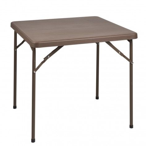 Mesa Plegable Cuadrada 86x86x74 Cm. Color Marron. con Ofertas en Carrefour