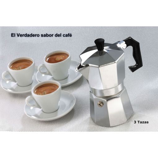 Cafetera Italiana Cl�sica Metalizada/3 Tazas Caf� - Caf� Expresso Welkhome  con Ofertas en Carrefour