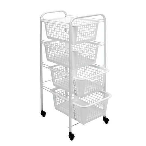 Carrito Verdulero Acero Blanco Plástico (29,5 x 78,5 x 45,5 cm)  8430852166364 S3609933 Kinvara