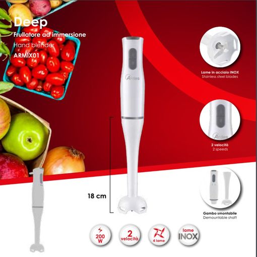 Frullatore Ad Immersione Ardes Deep Armix01 Hand Blender 200w Bianco