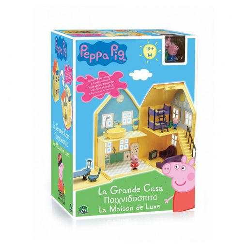 PEPPA PIG CASA DE MADERA CON 4 PERSONAJES