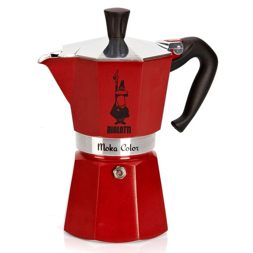 Cafetera italiana 3 tazas roja - 10803ro - gat 