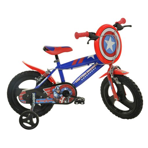 16 Pulgadas Bicicleta Niño Rojo 4-6 Años Spiderman Marvel Con Ruedines Azul