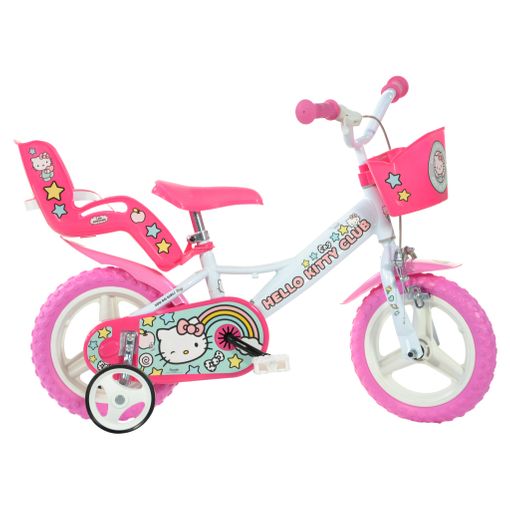 Bicicleta Infantil Para Niñas Y Niños Princesas 12 Pulgadas De 3 A 5 Años  Color Rosa Con Ruedines Y Porta Muñecas Delantero con Ofertas en Carrefour