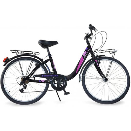 Bicicleta Infantil Para Niñas Y Niños Aurelia 24 Pulgadas A Partir De 9  Años Color Negro Con Soporte Delantero Y Trasero con Ofertas en Carrefour