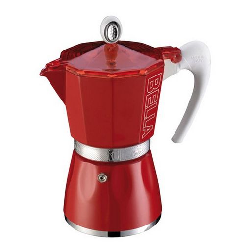 Cafetera italiana roja de 6 tazas de capacidad Bialetti