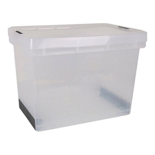 Caja almacenaje plástico con tapa 80 litros - Tienda online