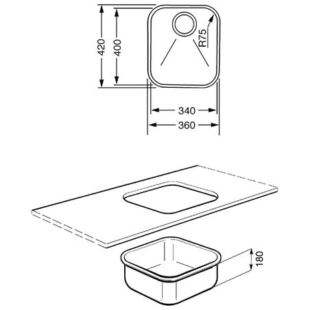 Filtro fregadero acero inox 7cm presto