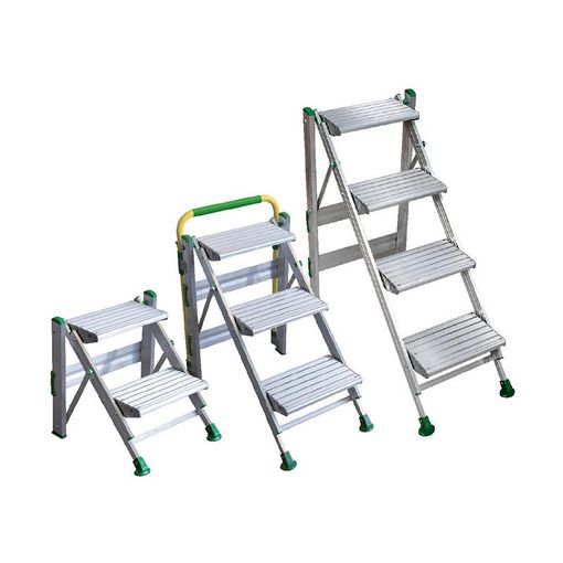 Taburete-escalera industrial de Aluminio plegable 3 peldaños sin barandilla  SERIE K-FOLD