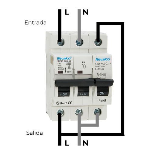 Limitador sobretensiones permanentes/transitorias HAGER 40A