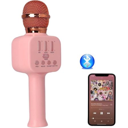 Altavoz Bluetooth Karaoke Smartek Con Luz Rgb - Blanco
