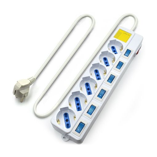 Regleta Enchufes 6 Tomas con Interruptor NIMO Blanco 1,5 m