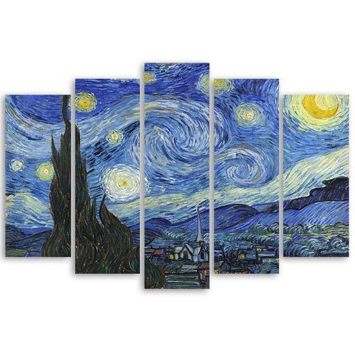 crítico enchufe desarrollando Legendarte - Cuadro Lienzo, Impresión Digital - La Noche Estrellada -  Vincent Van Gogh - Decoración Pared Cm. 150x100 Tipo A1 (5 Paneles) con  Ofertas en Carrefour | Ofertas Carrefour Online
