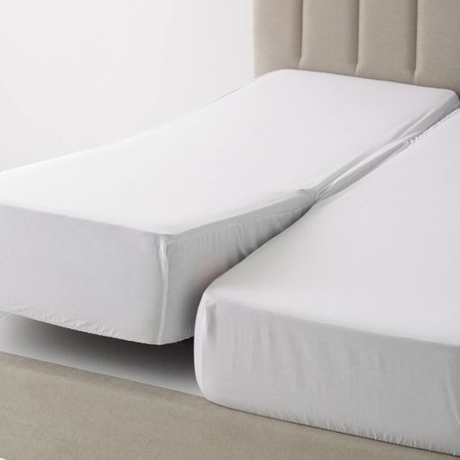 Sábana Bajera Ajustable Gemelar 100% Algodón Blanco Para Cama De 180 con  Ofertas en Carrefour