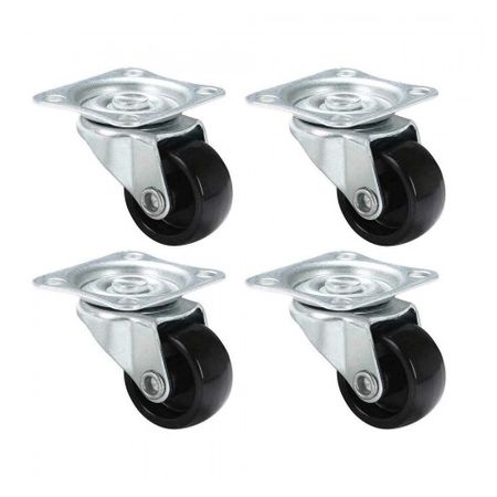 4x ruedas giratorias para muebles pequeños, ruedas giratorias de servicio  pesado, caja de almacenamiento Universal de rotación de 360 degree, rodillo  Negro Macarena ruedas giratorias