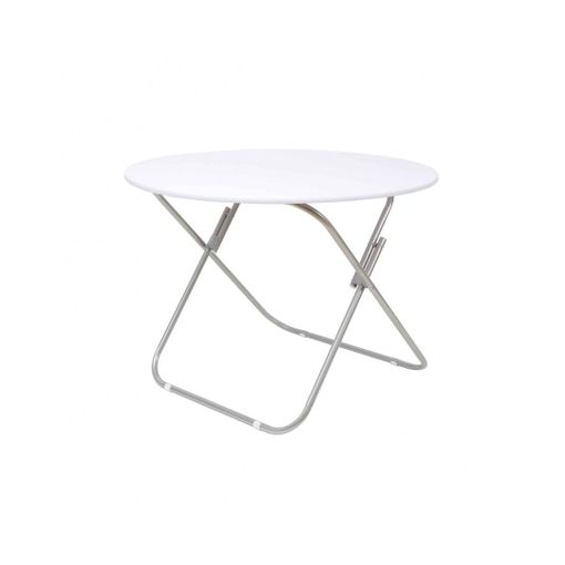 Mesa Redonda Plegable De Madera - Blanco con Ofertas en Carrefour