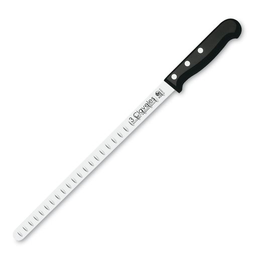 3 Claveles POM - Cuchillo Jamonero Alveolado Profesional 29 cm